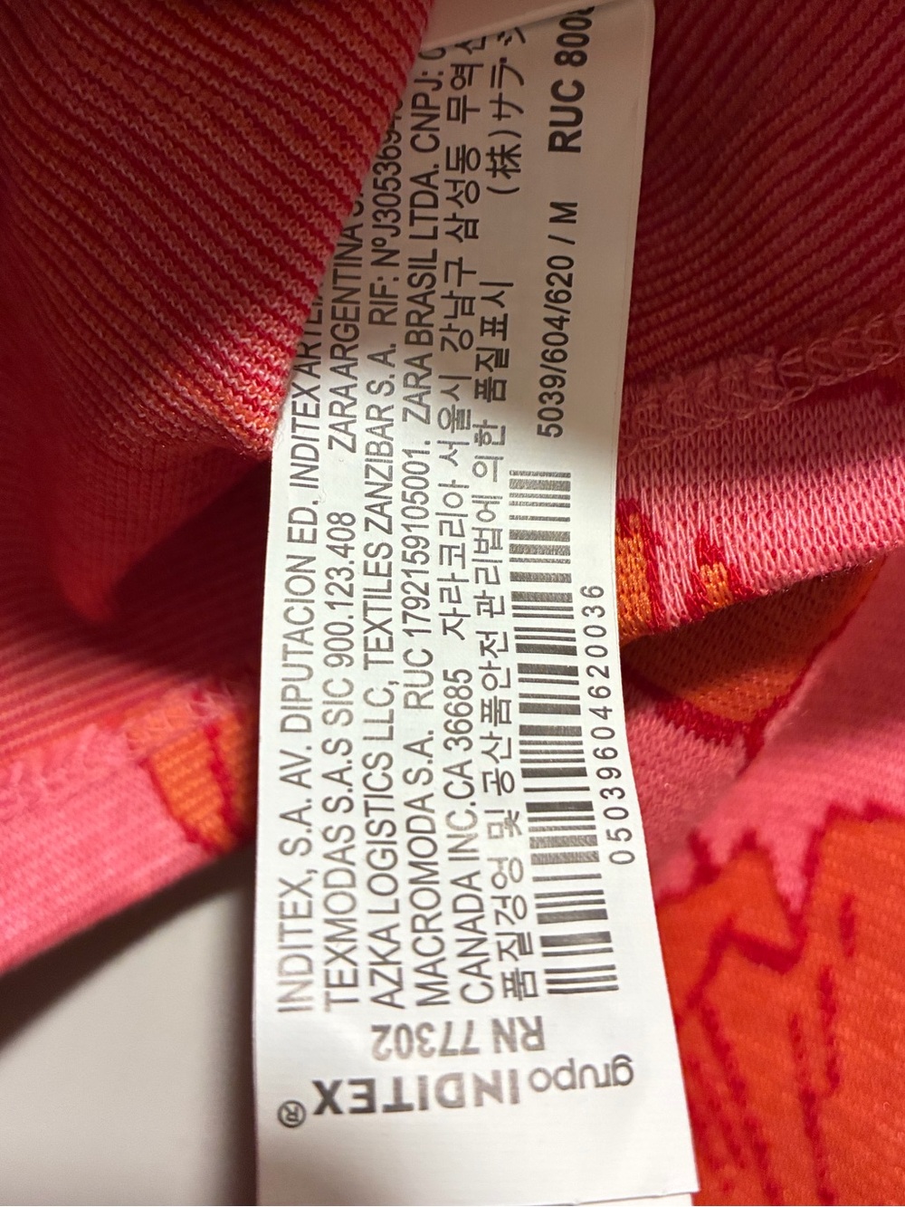 Zara Pink & Orange Floral Long-Sleeve Cropped Sweater - Picture 6 of 9